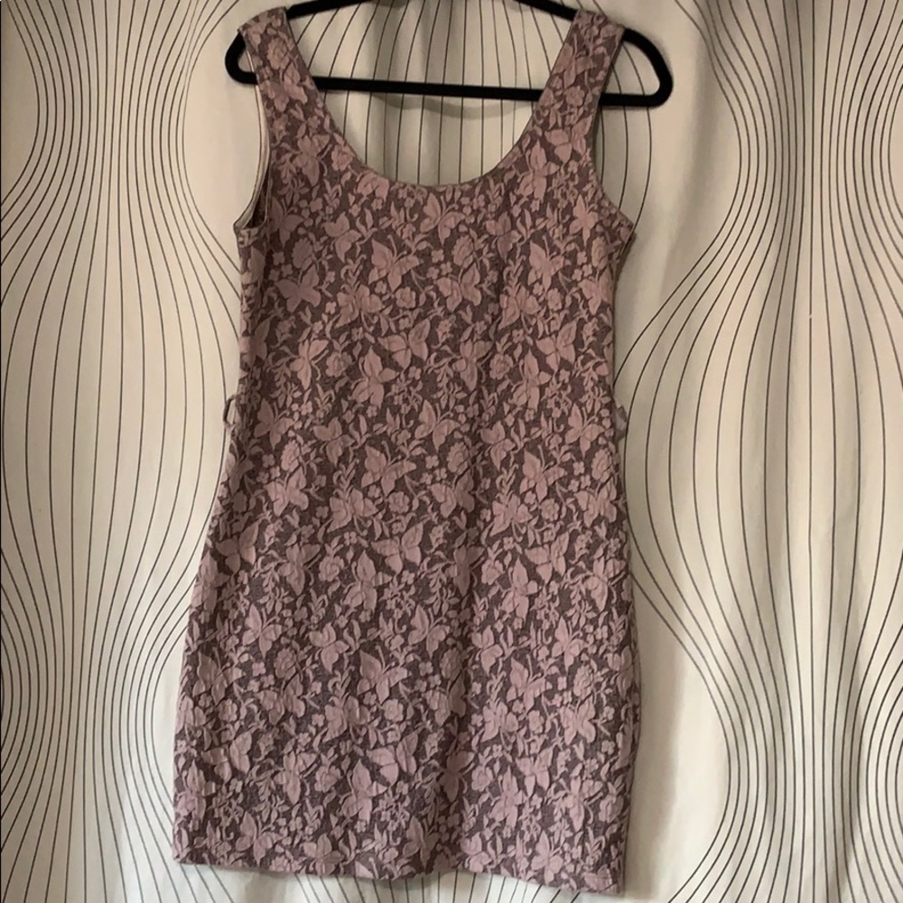 Muted Pink Mini Dress with Butterflies